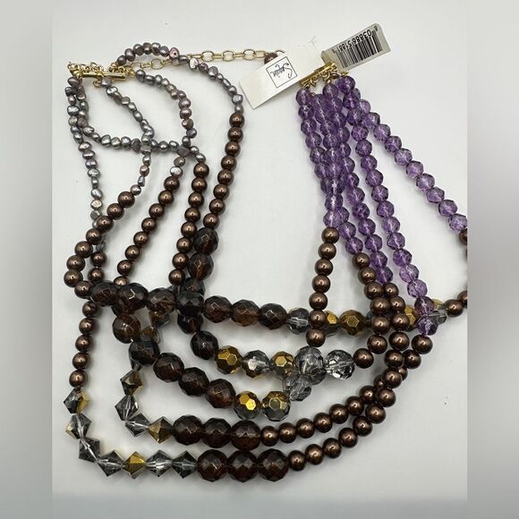 WITH TAG Sequin multi-strand beaded necklace with pearls! - Picture 6 of 16